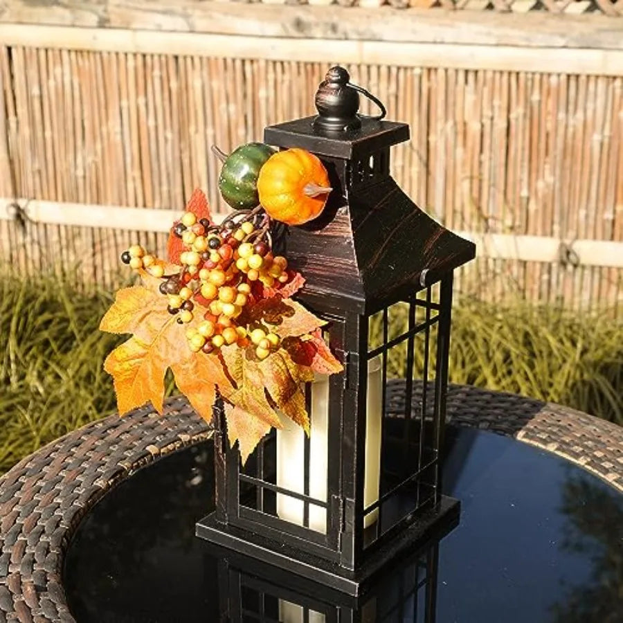 Solar Metal LED Candle Lanterns Set For Indoor Outdoor Decor