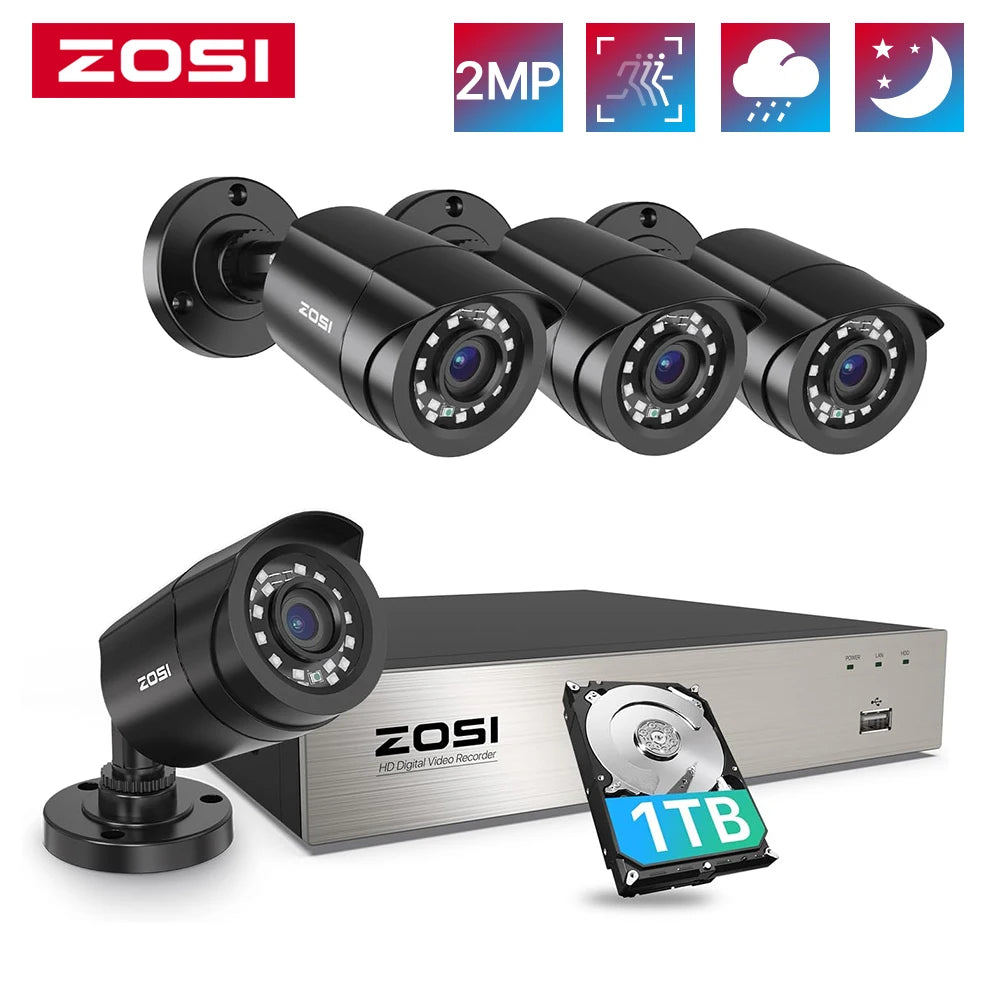 Zosi Ai Security Camera System With 8ch Dvr Recorder Kit