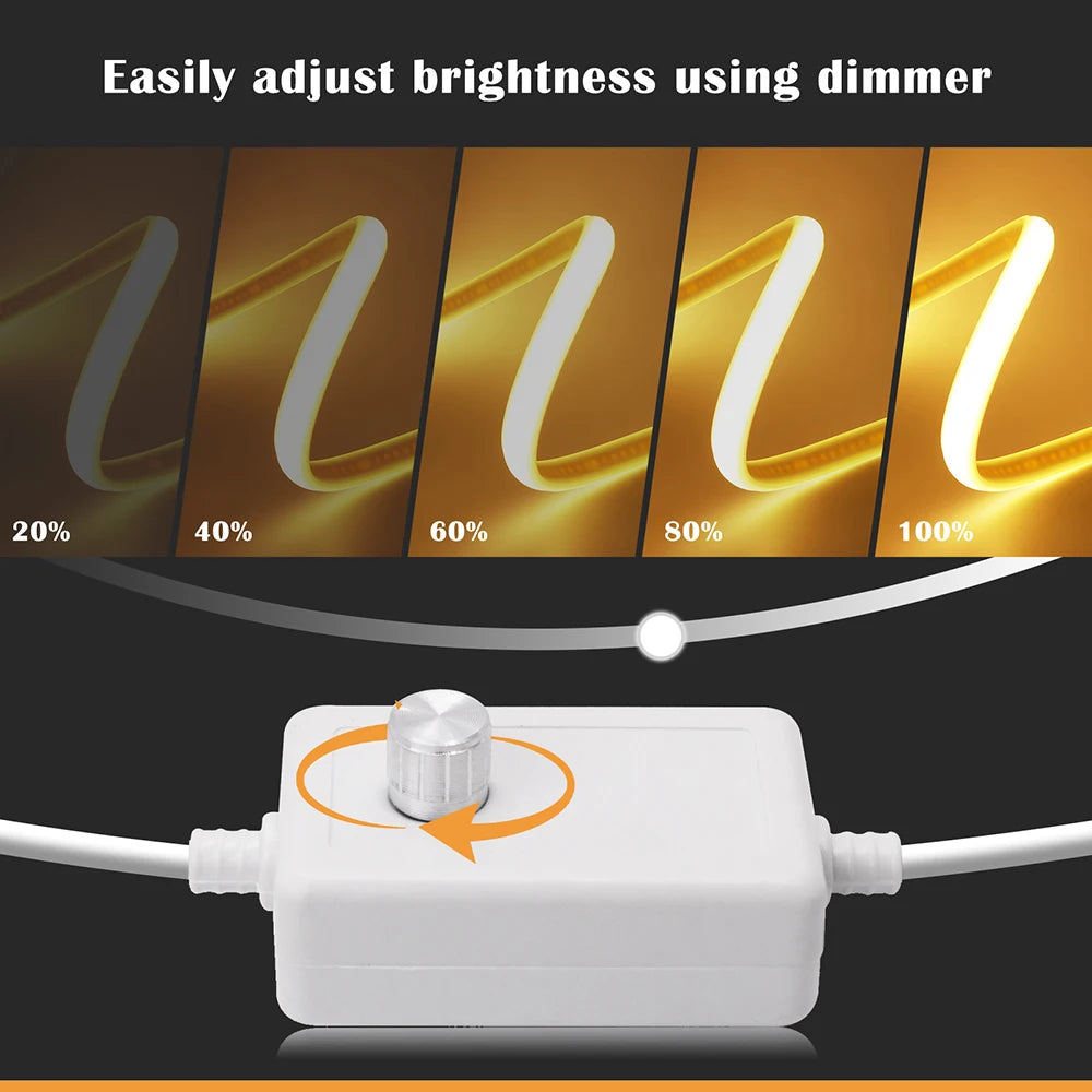 Dimmable COB LED Neon Strip Light With Flexible Waterproof Design