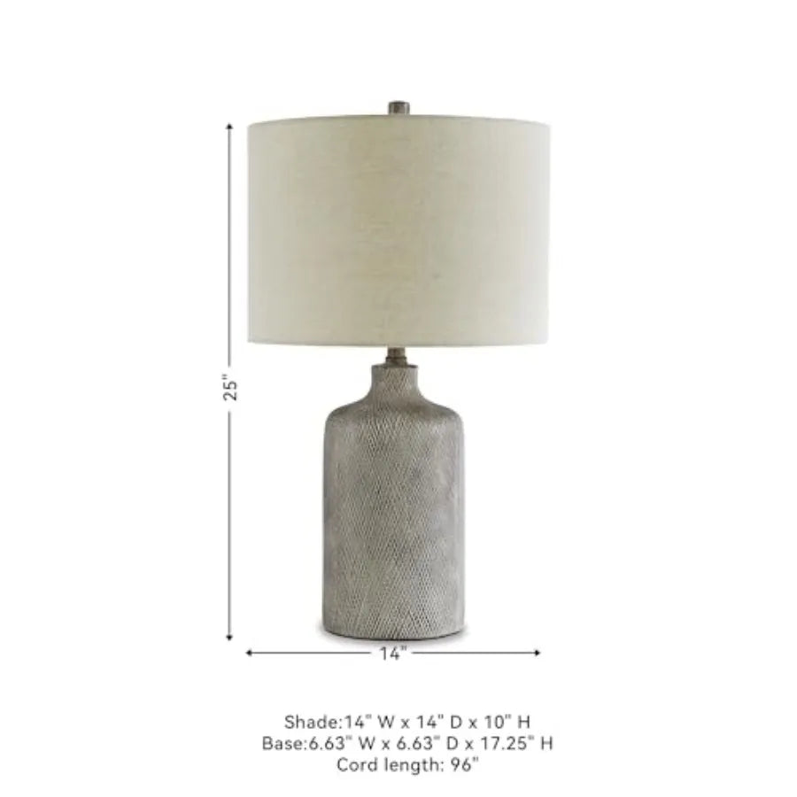 Modern Solar Ceramic Table Lamp With Natural Stone Finish