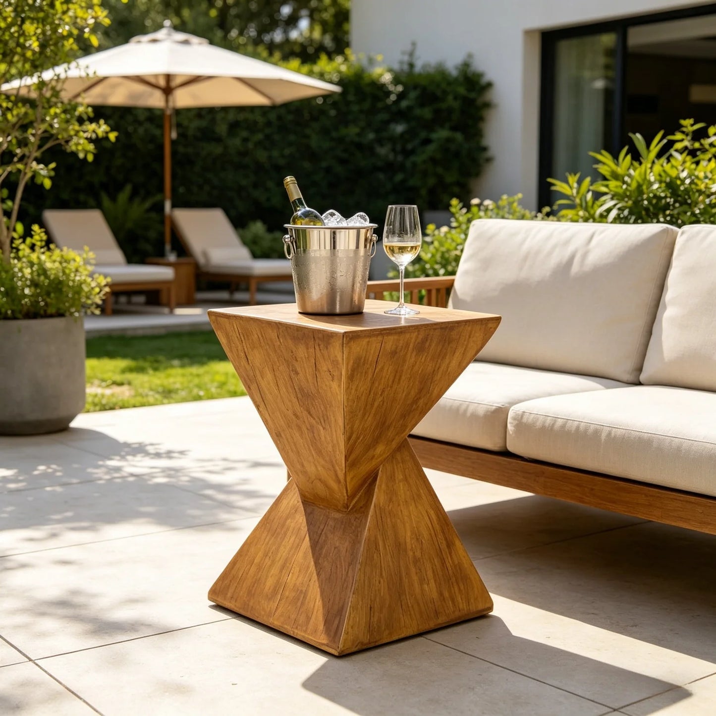 Modern Round Wooden Accent Side Table For Living Room Decor