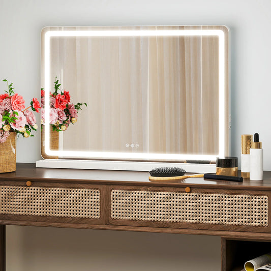 JHK LED Vanity Mirror With Dimmable Three Color Modes Memory
