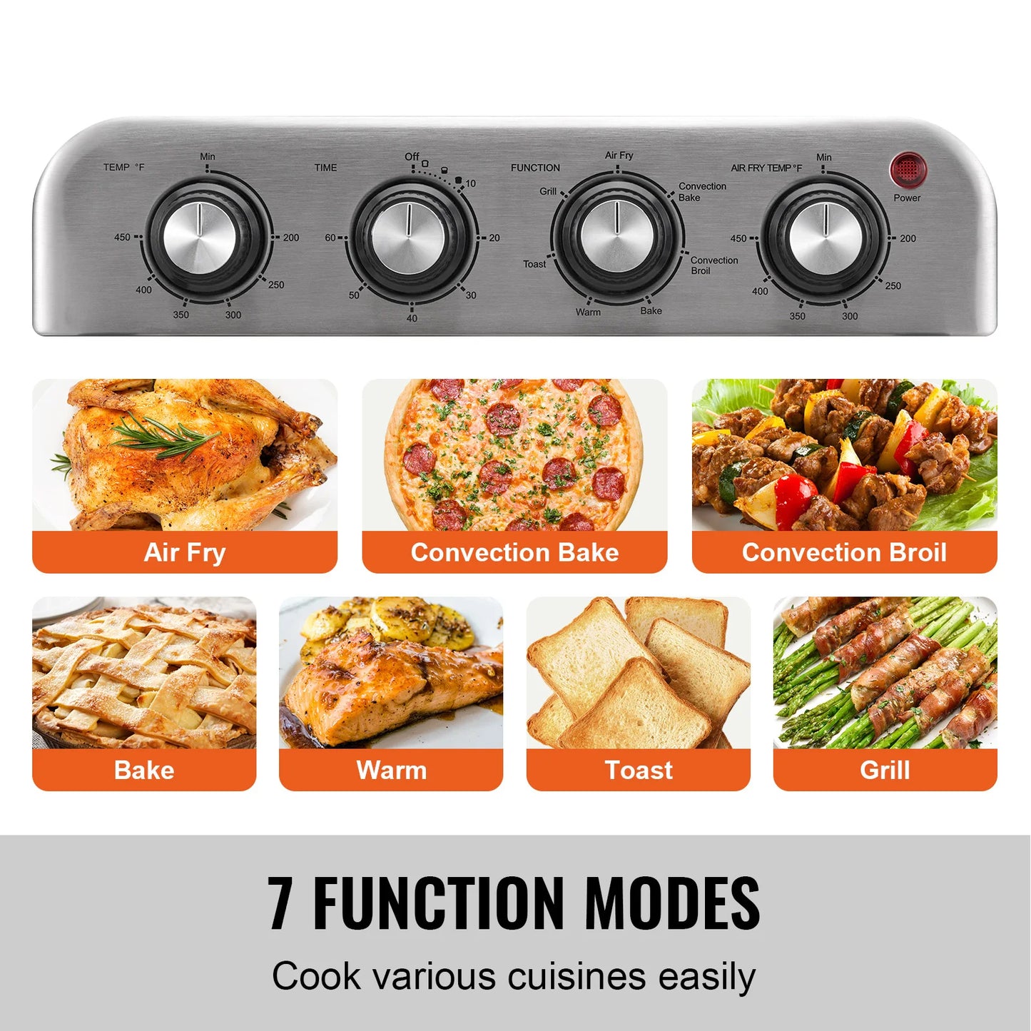 SucceBuy Stainless Steel Air Fryer Toaster Oven Combo Grill