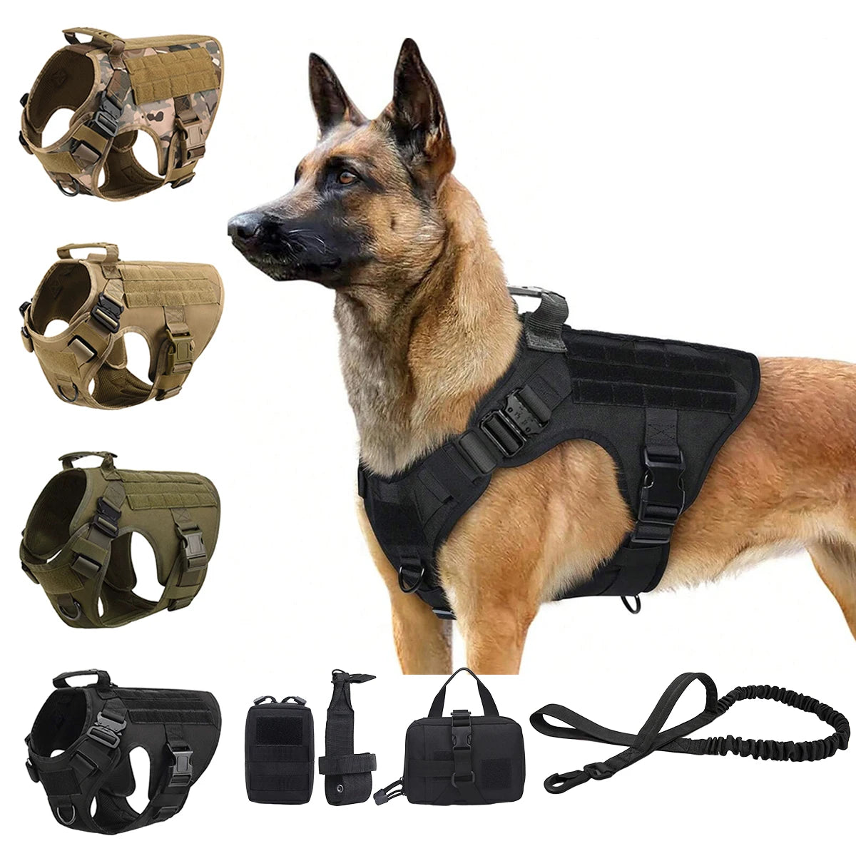 Tactical Nylon Dog Harness Vest With Quick Release Buckle