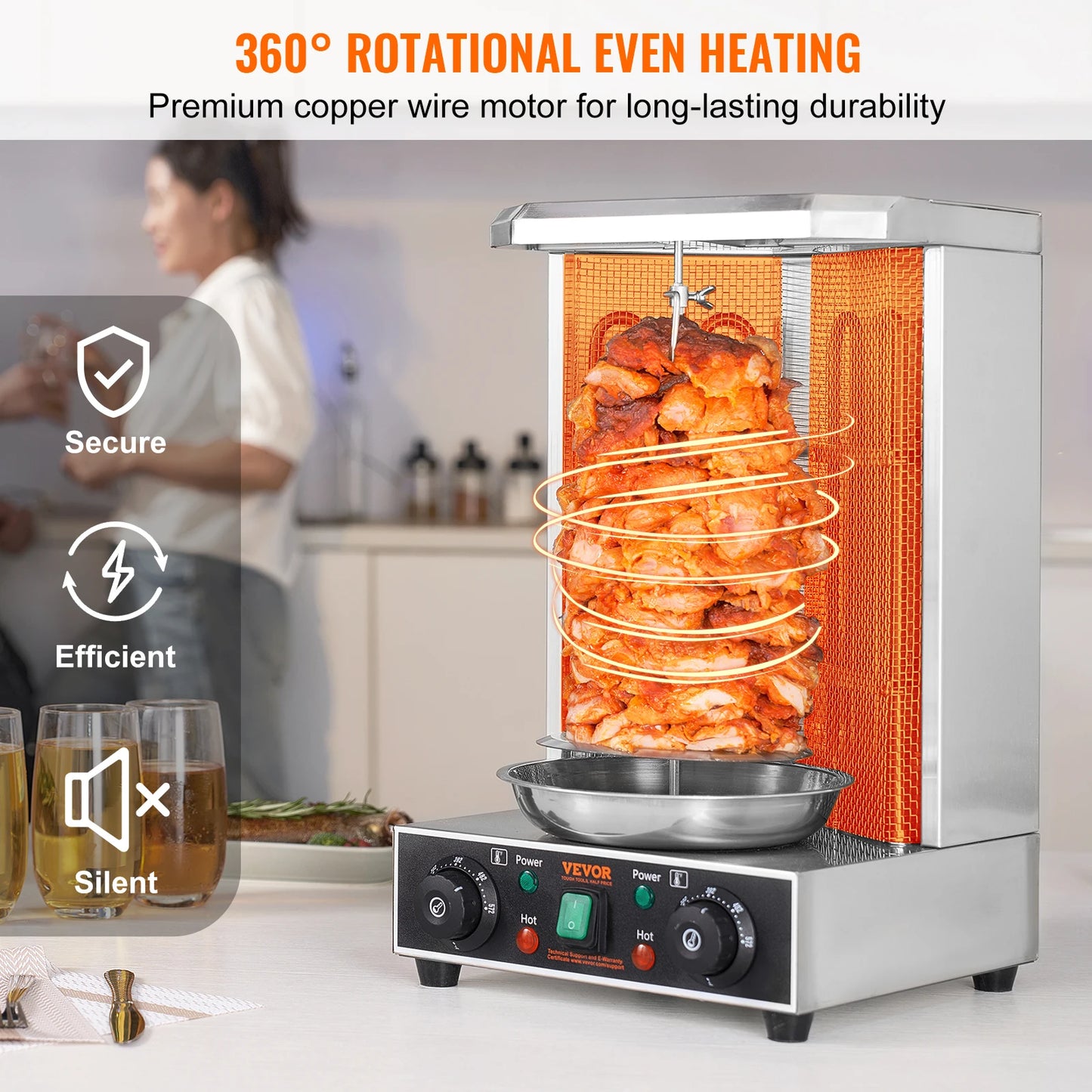 Vevor Electric Vertical Shawarma Grill And Rotisserie Oven