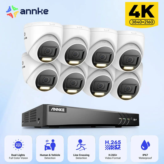 Annke 4K H265plus 8CH 8MP Weatherproof Outdoor Cctv Security System