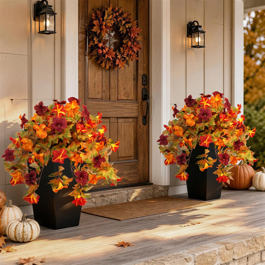 Olitree Faux Autumn Morning Glory Plants For Outdoor Patio Garden