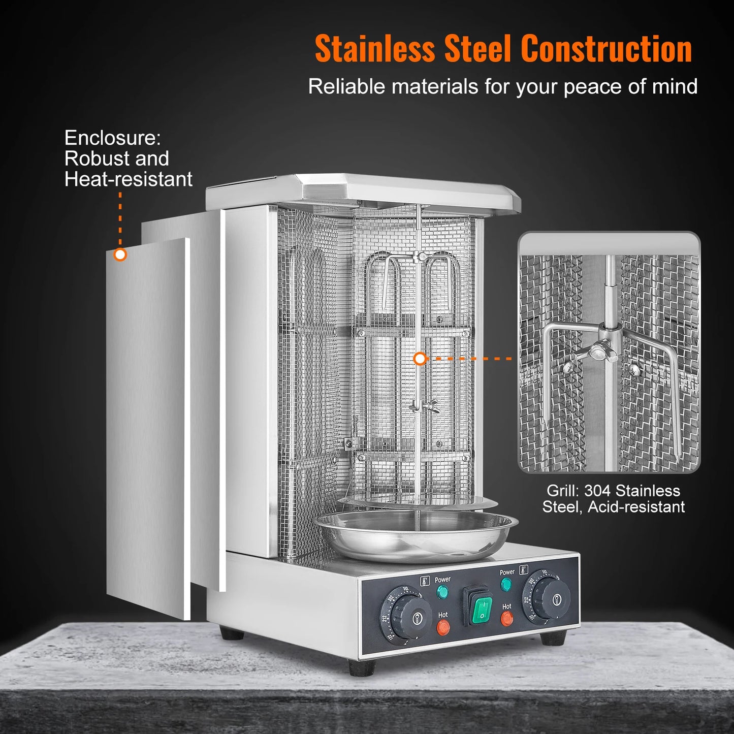 Vevor Electric Vertical Shawarma Grill And Rotisserie Oven