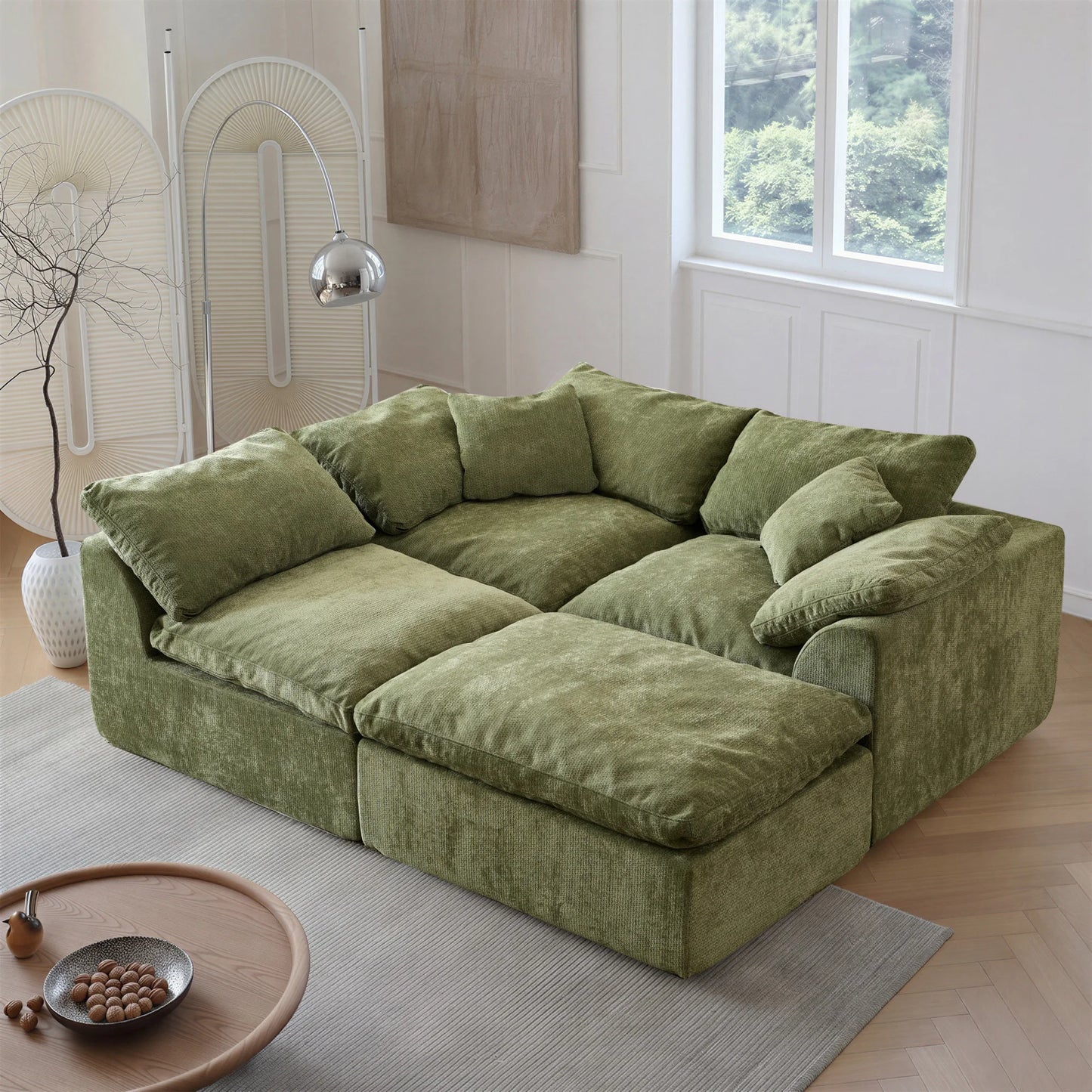 Yeflixvrau Modern Modular Sectional Sofa With Removable Cushions