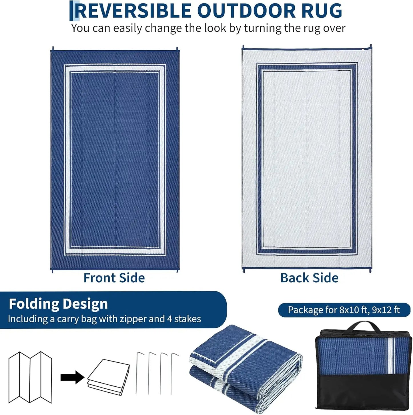 Garvee Waterproof Soft Fluffy Non Slip Indoor Outdoor Area Rug