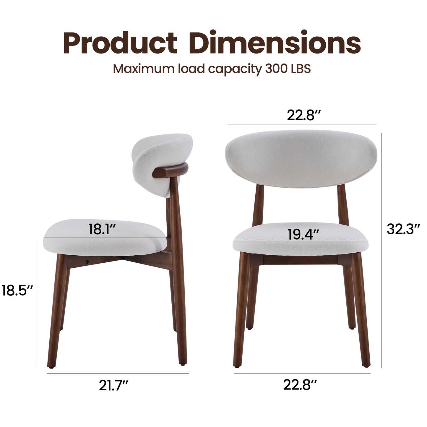 Farini Modern Fabric Upholstered Solid Wood Dining Chairs