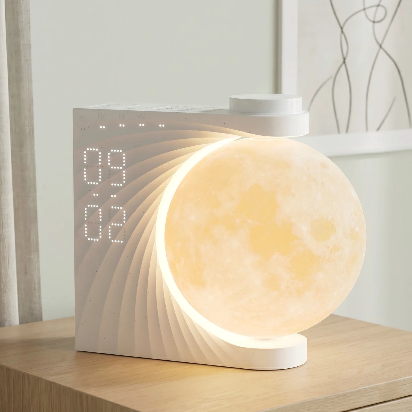 Reteyung Moon Lamp Sunrise Alarm With White Noise Sound Machine
