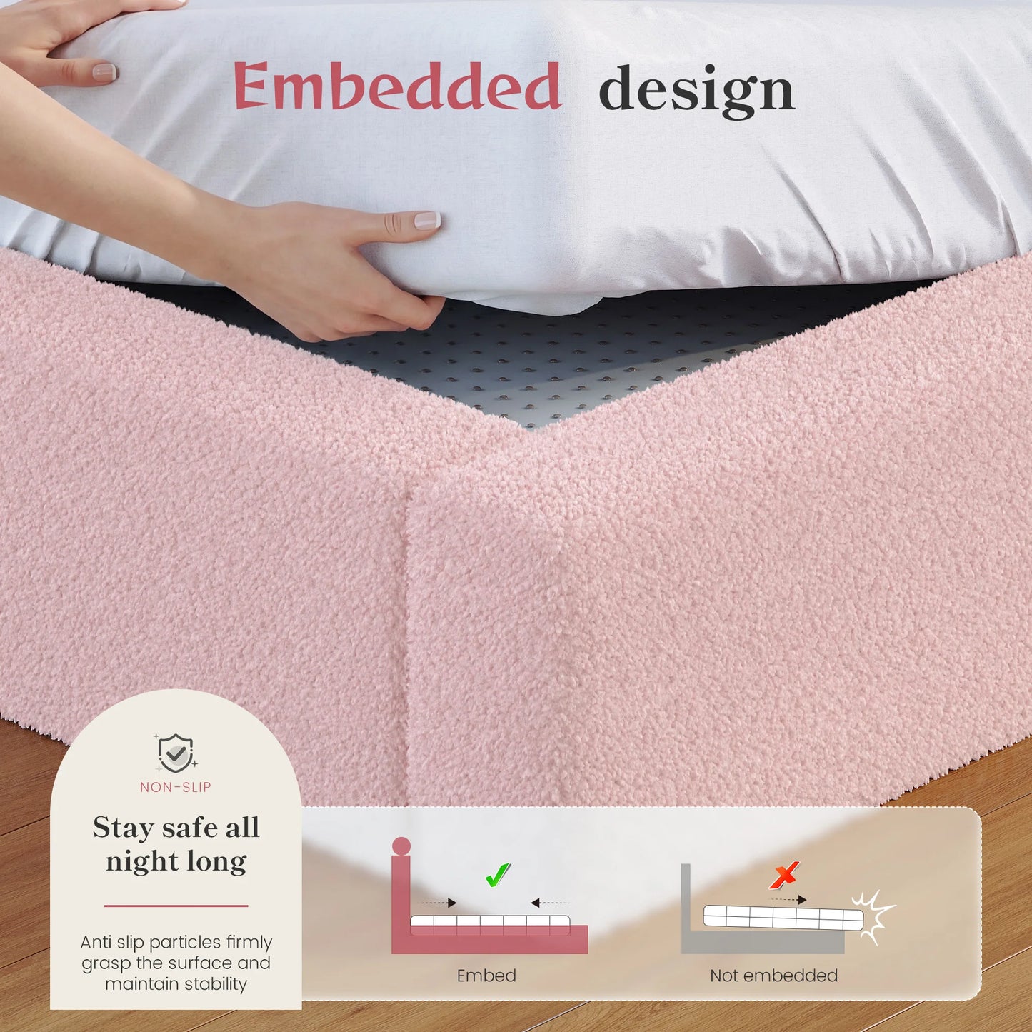 EnHomee L-Shaped Cloud Platform Bed Frame With Foam Padding