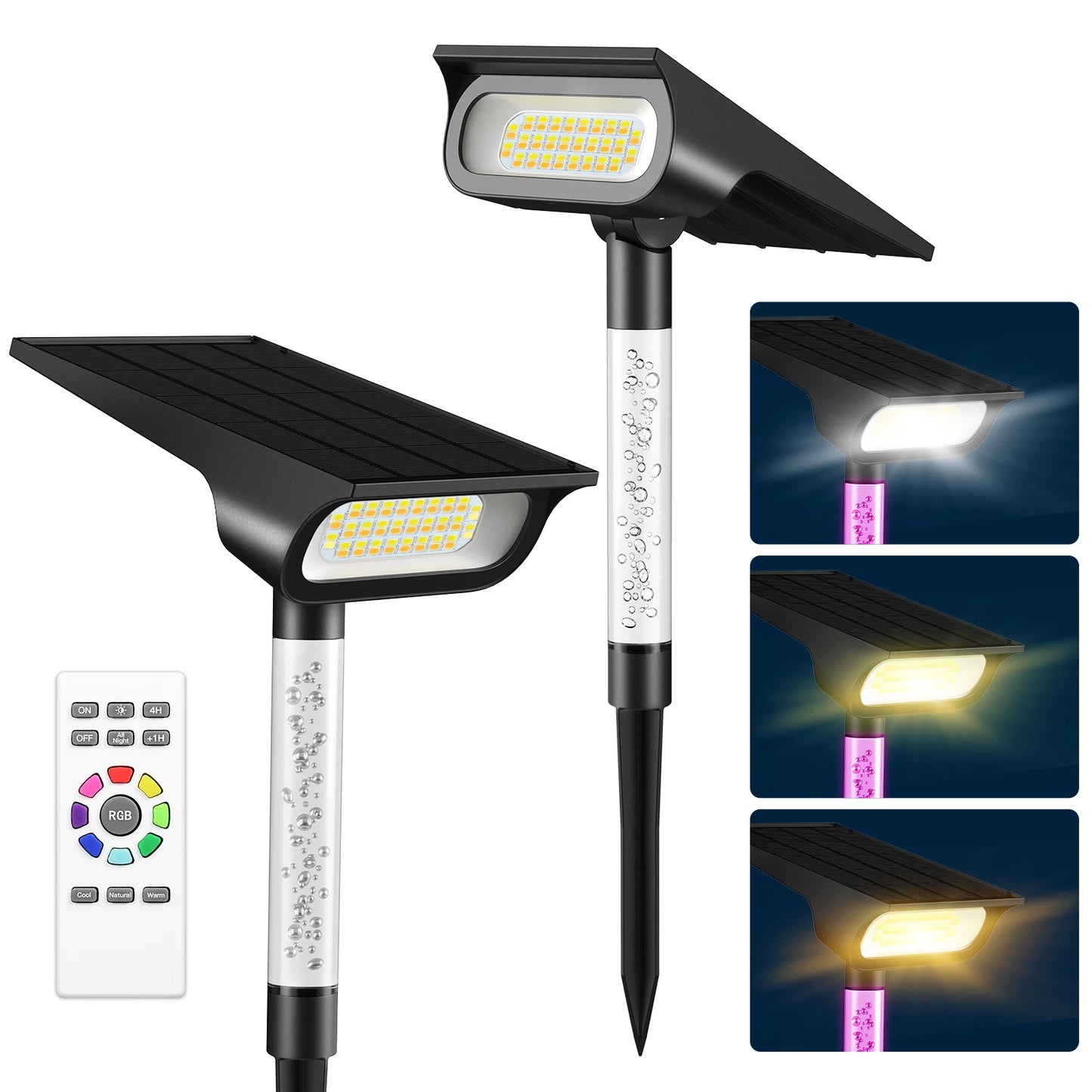 Intelamp Dimmable Solar Spotlights For Outdoor Garden Landscape Lighting