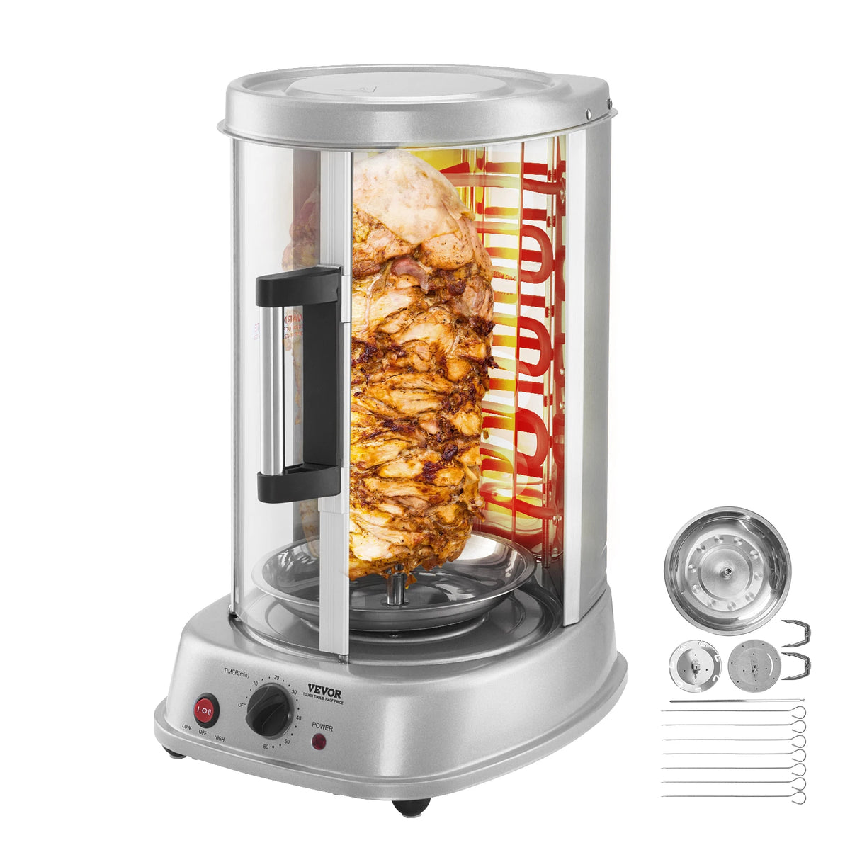 SucceBuy Electric Vertical Shawarma Grill With Rotisserie Cooker