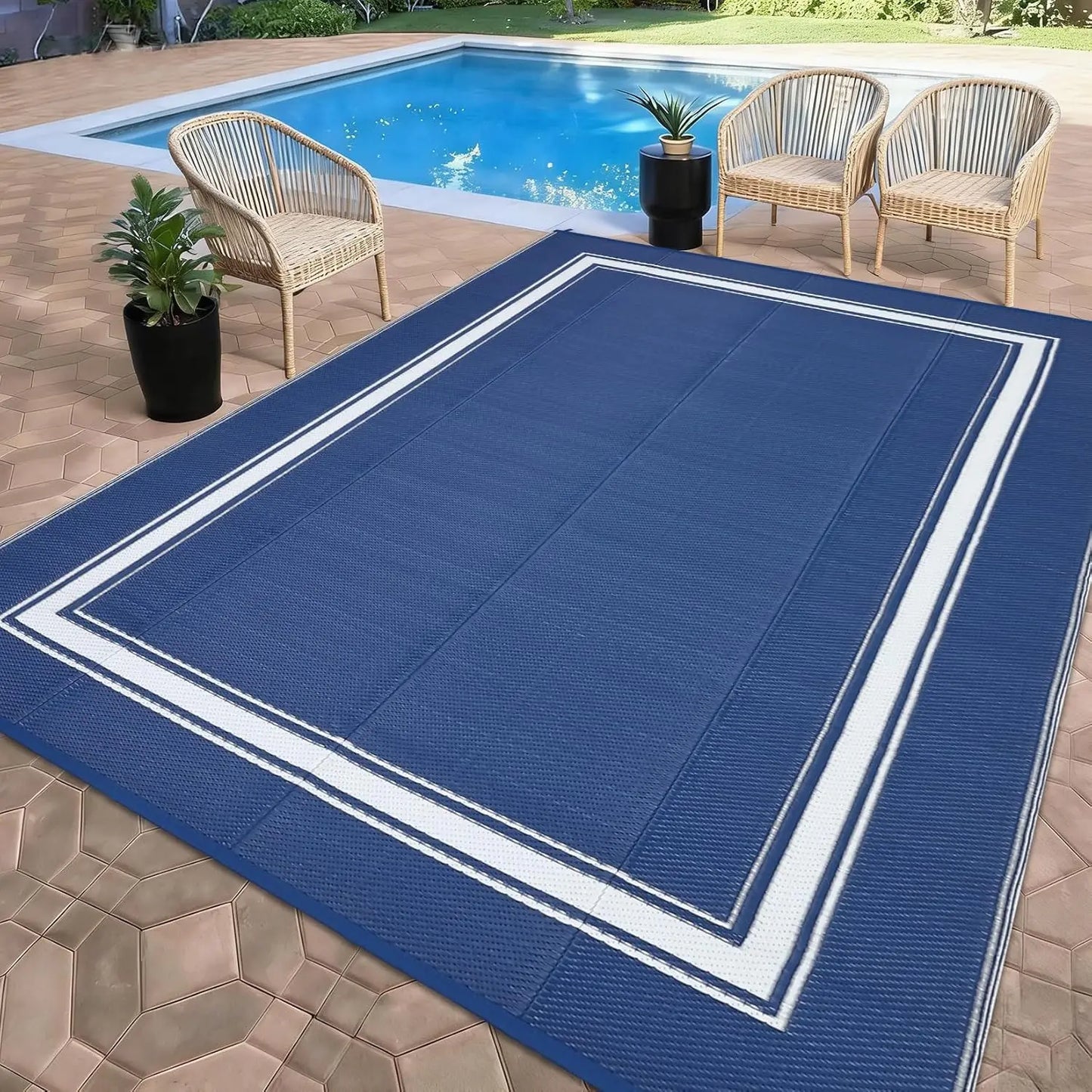 Garvee Waterproof Soft Fluffy Non Slip Indoor Outdoor Area Rug
