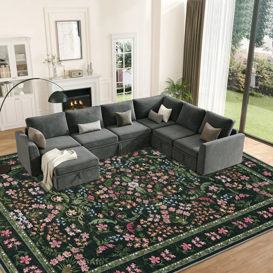 HiMISS Soft Geometric Area Rug For Living Room Machine Washable