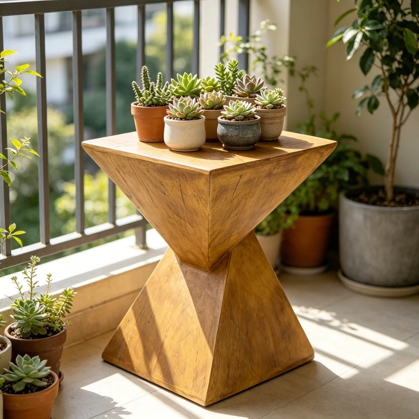 Modern Round Wooden Accent Side Table For Living Room Decor