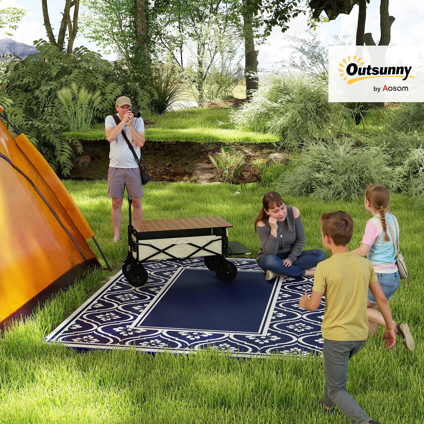 Modern Geometric Outdoor Polypropylene Area Floor Rug