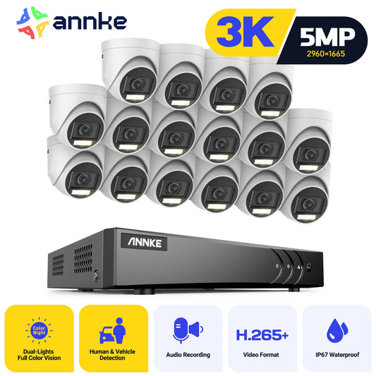 Annke 3K 16CH DVR Surveillance System With Turret Cameras