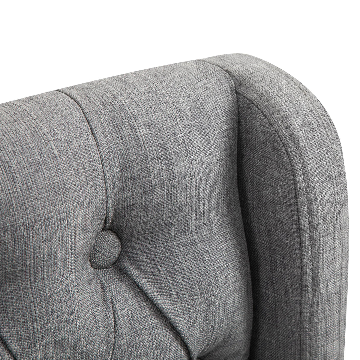 HOMCOM Tufted Wingback Counter Height Bar Stools With Wood Legs