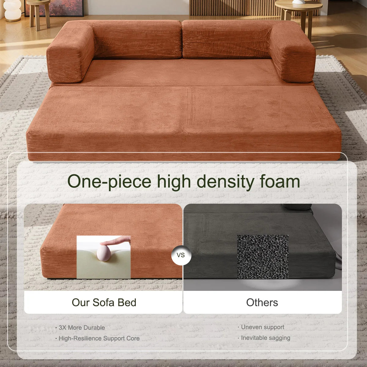 Convertible Foldable Floor Sofa Bed And Sleeper Couch For Home