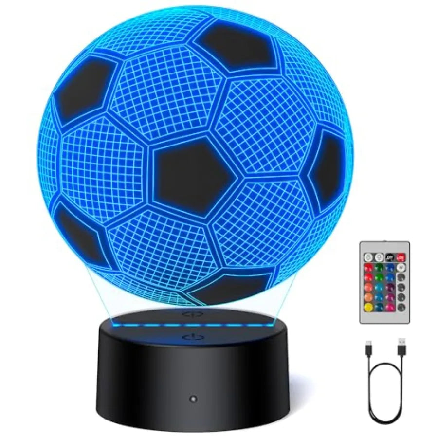 Football 3D Illusion LED Night Light With Remote Control