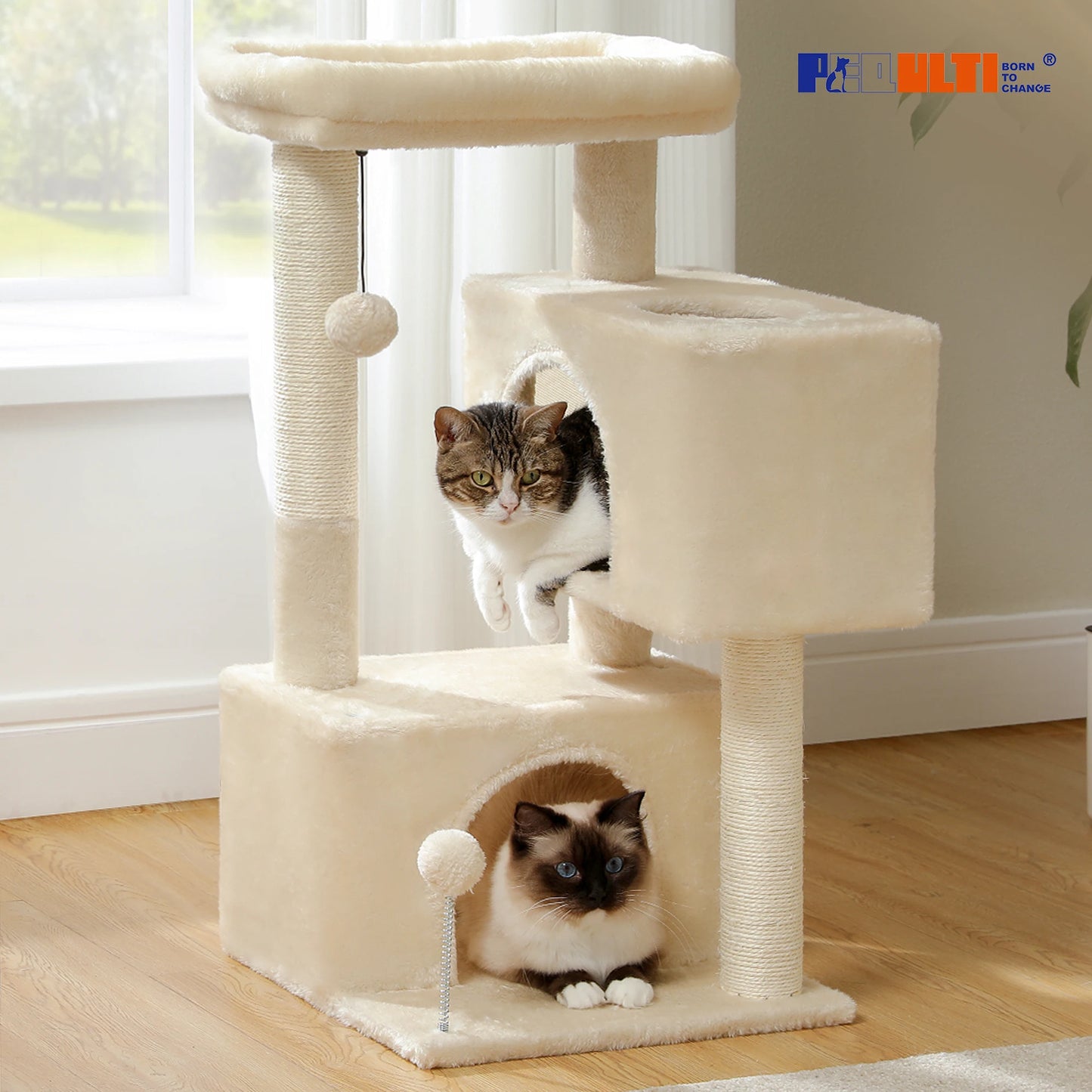 PAWZ Road Multi Level Cat Tree With Sisal Scratching Posts