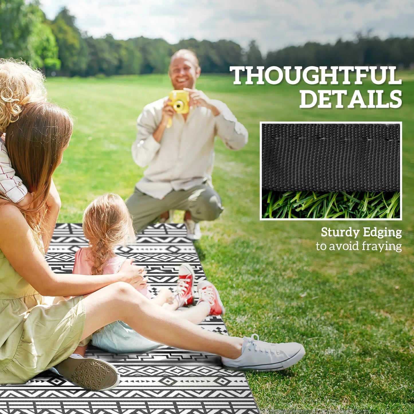 Modern Geometric Outdoor Rug Crafted From Durable Polypropylene