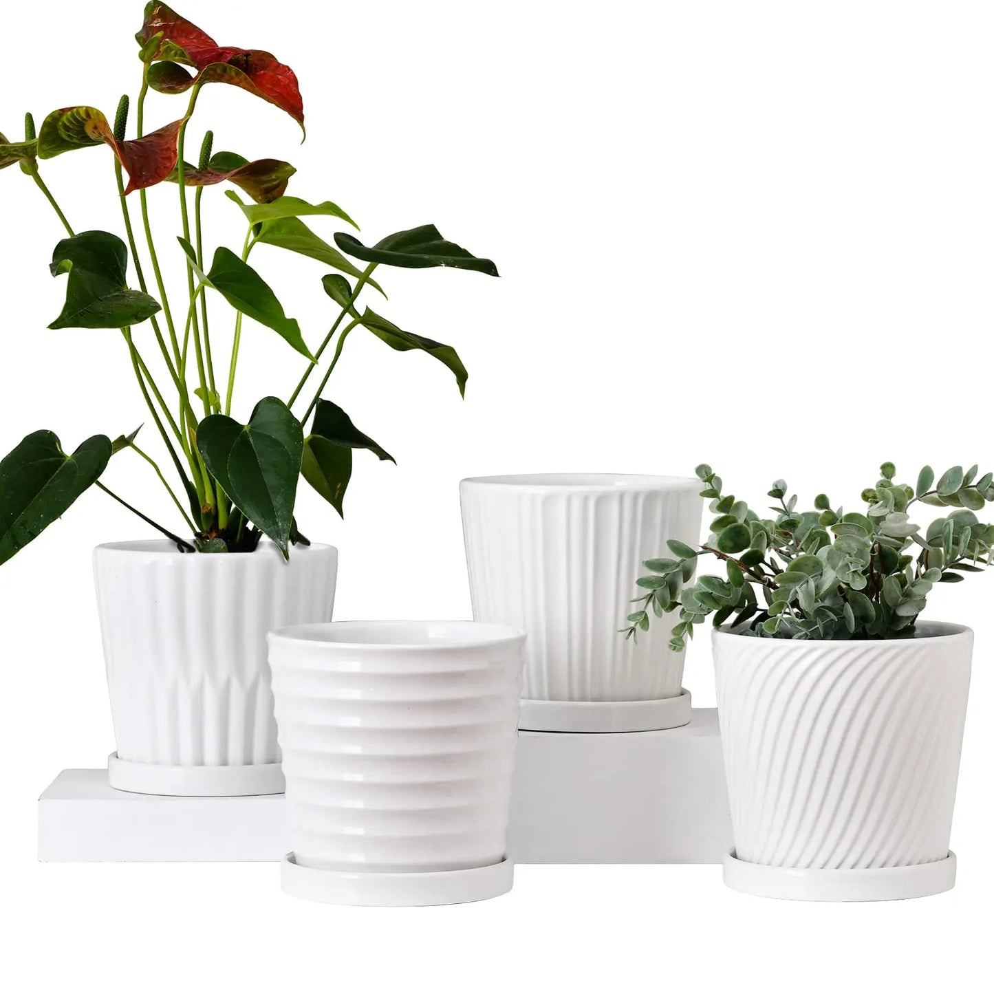 Quality Ceramic Plant Pots With Drainage Holes And Saucers