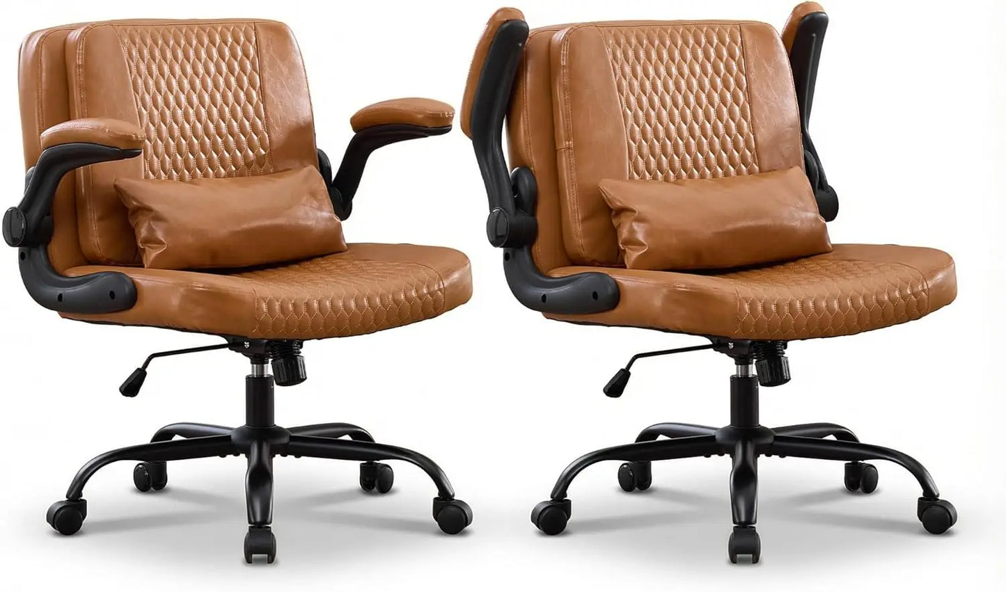 TCGBKAF Ergonomic Office Chair With Flip Backrest And PU Leather