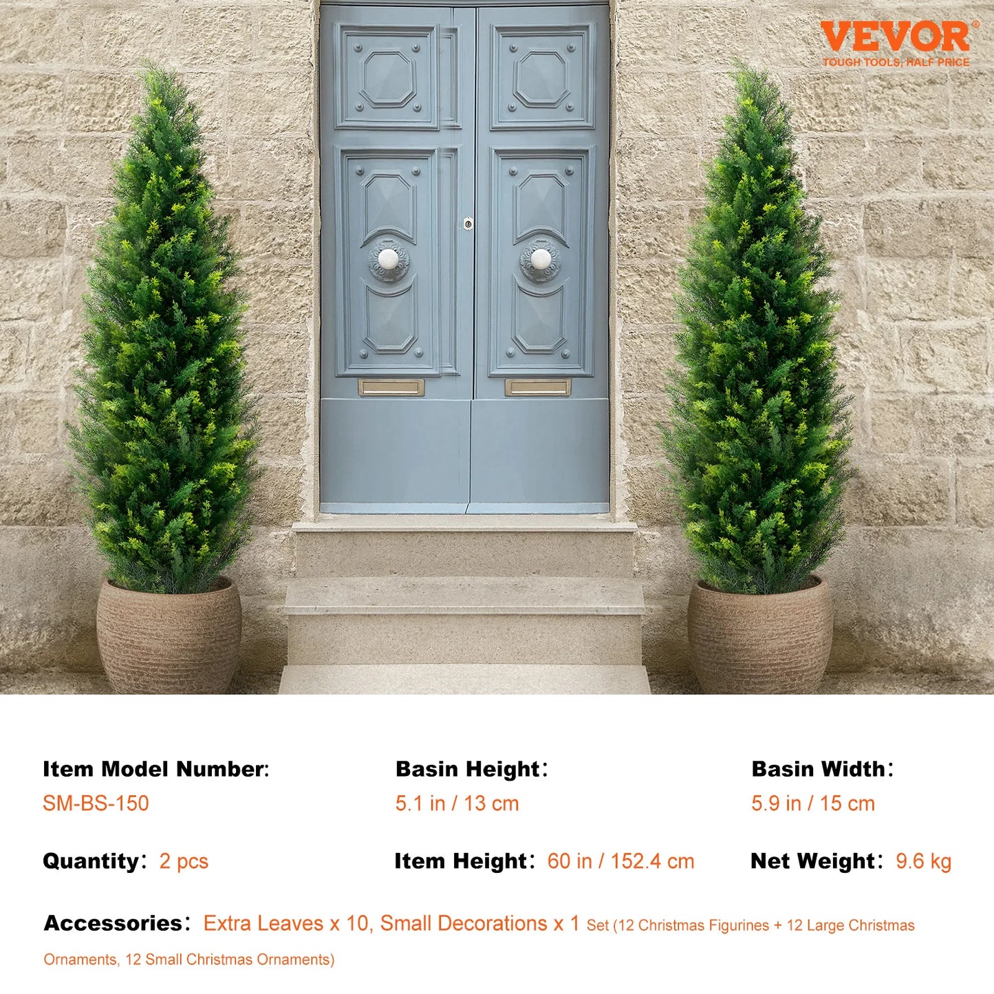 SucceBuy Artificial Cedar Topiary Tree Home Garden Decor