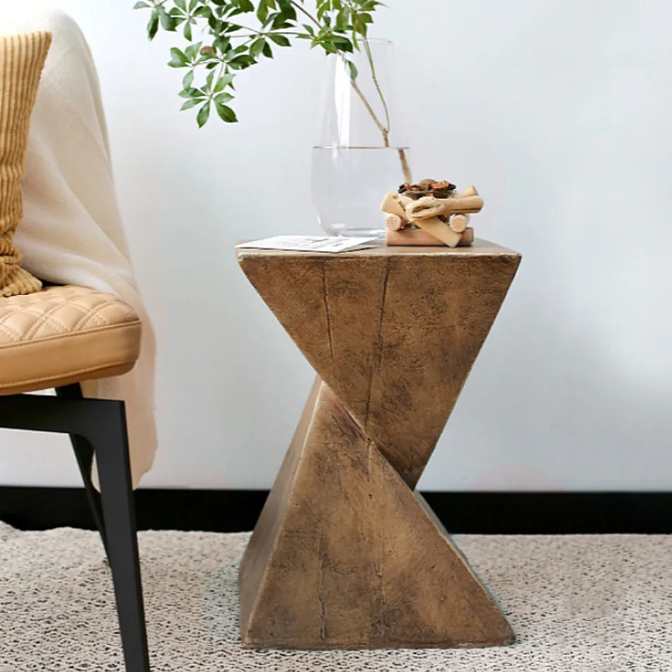 Luvodi Modern Lightweight Concrete Accent Table For Living Room