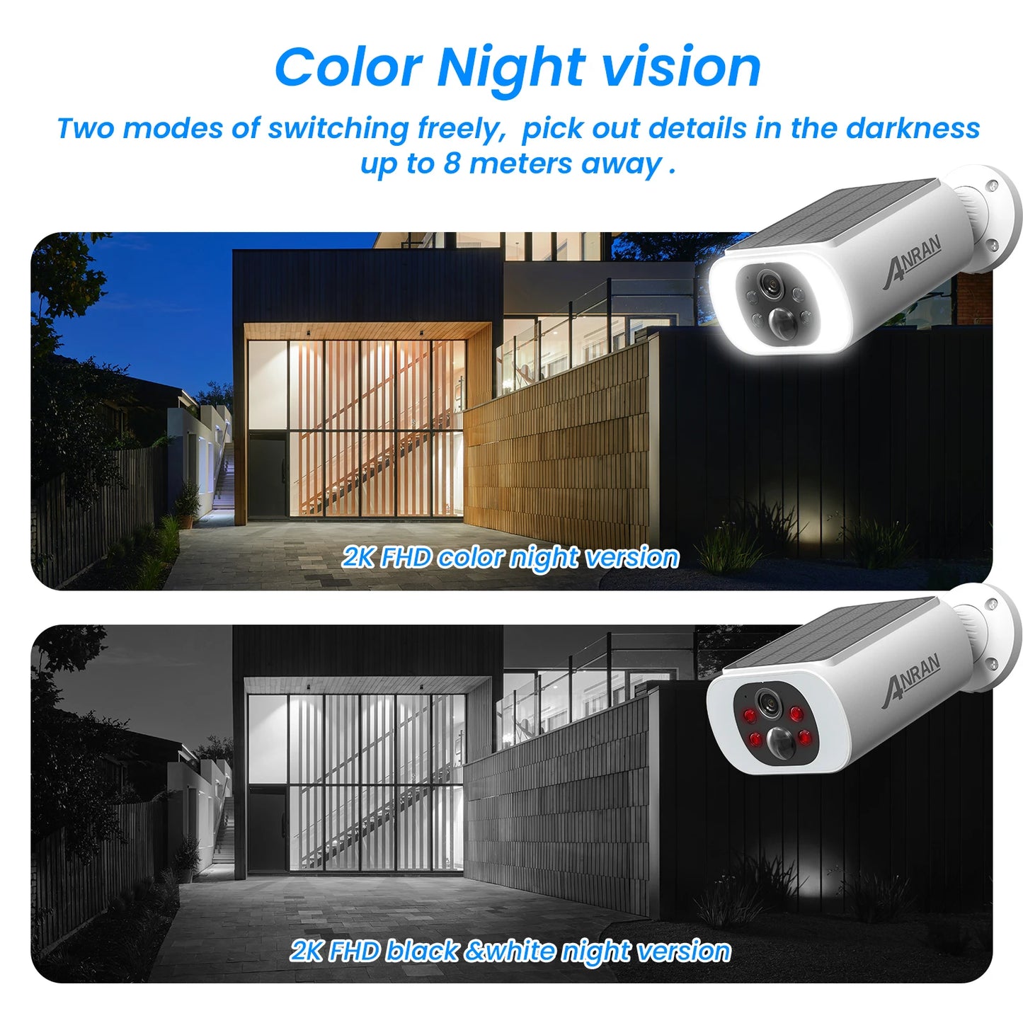 Anran 3MP Outdoor Wireless Security Camera With Solar Floodlight