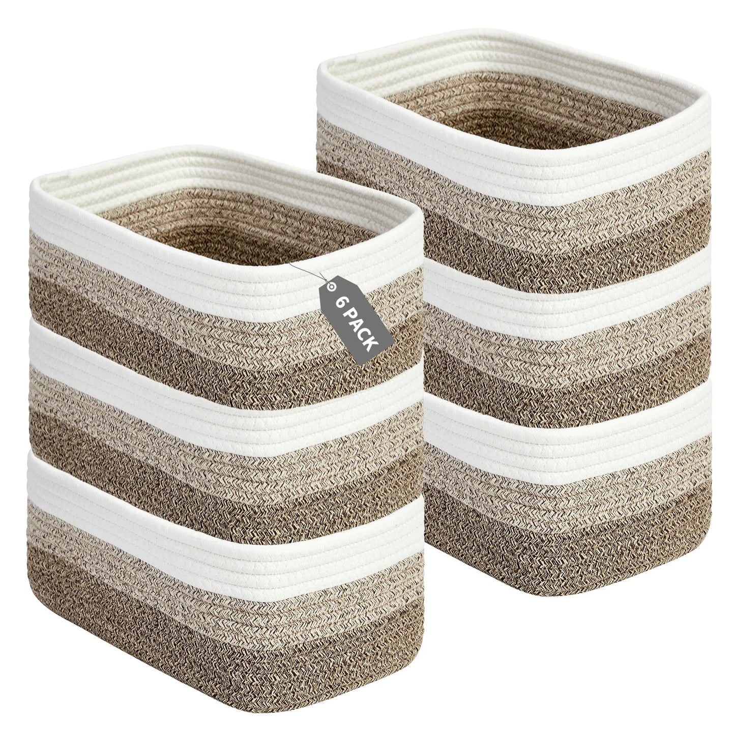 HiMISS Cotton Rope Woven Storage Baskets Shelf Organizer