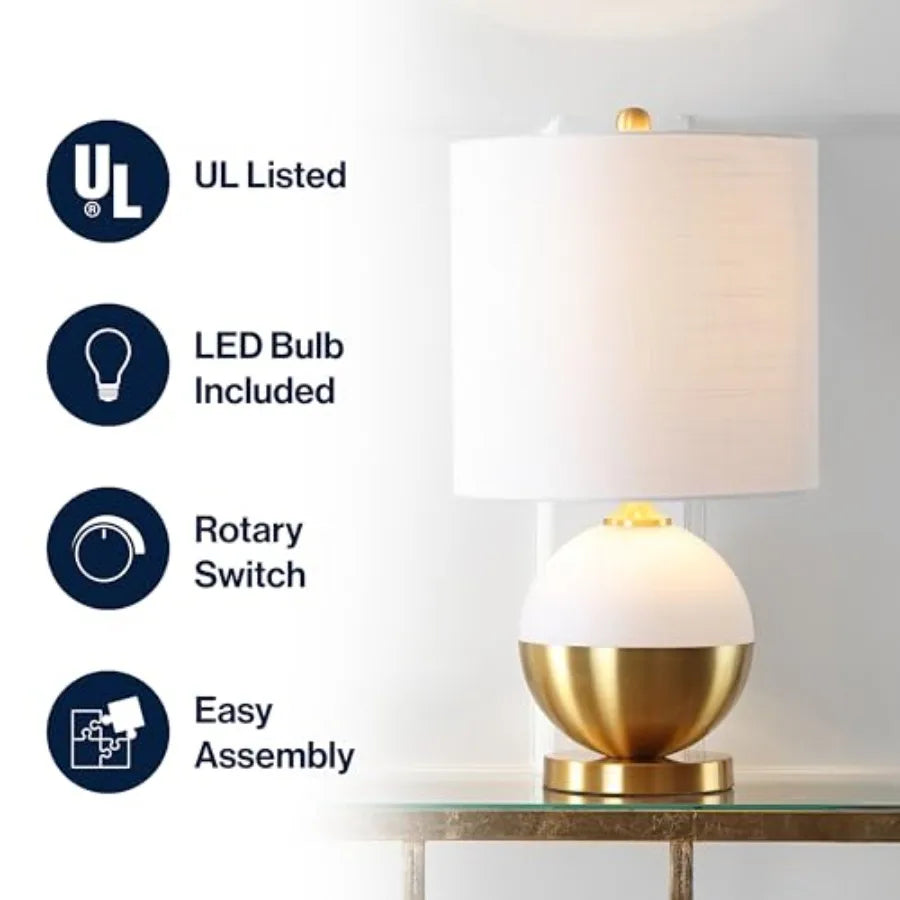Solar Powered Ceramic Table Lamp With Linen Drum Shade