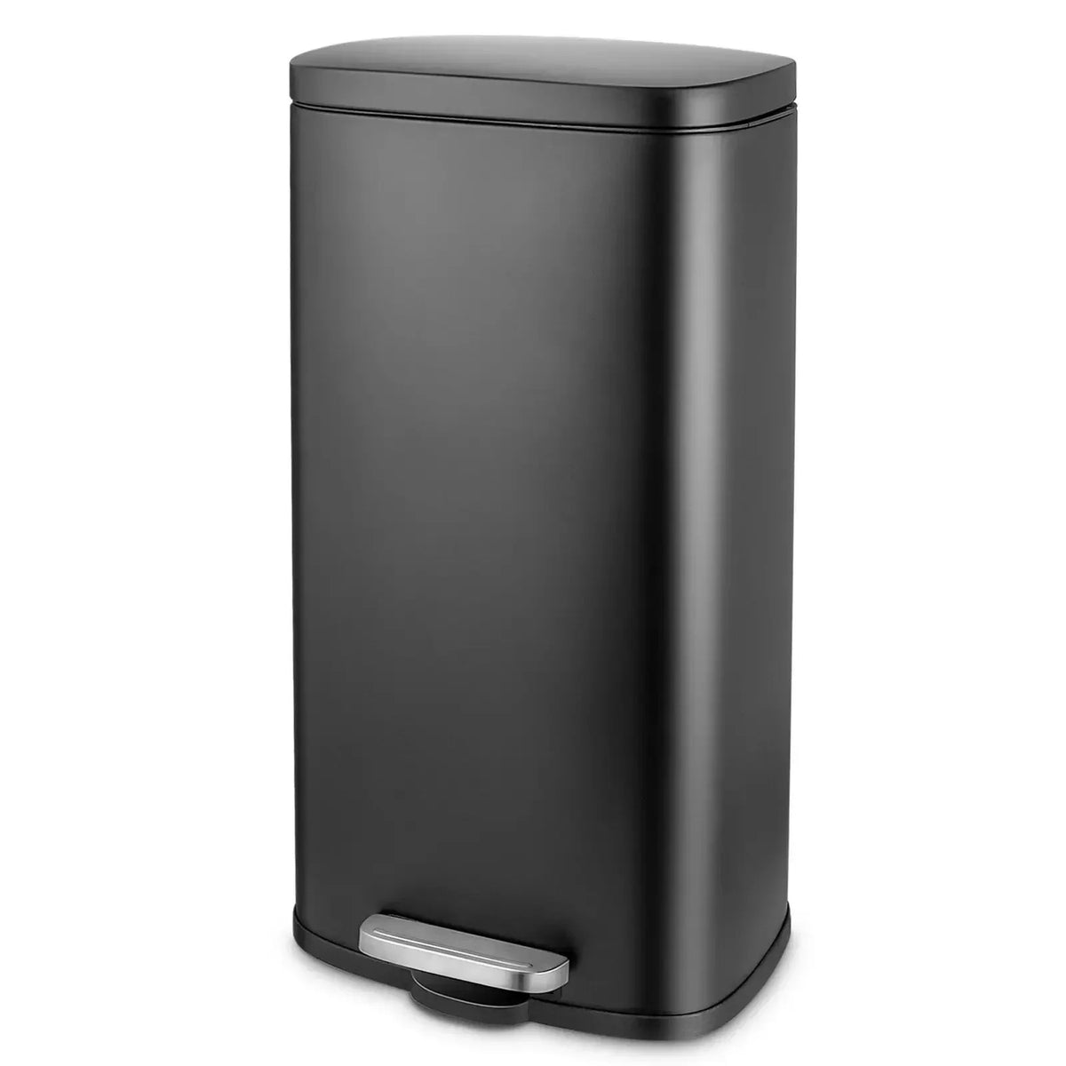 Homfa 30L Stainless Steel Step Trash Can Kitchen Garbage Can W/ Soft Close, Black,White, Silver, Gray, Red