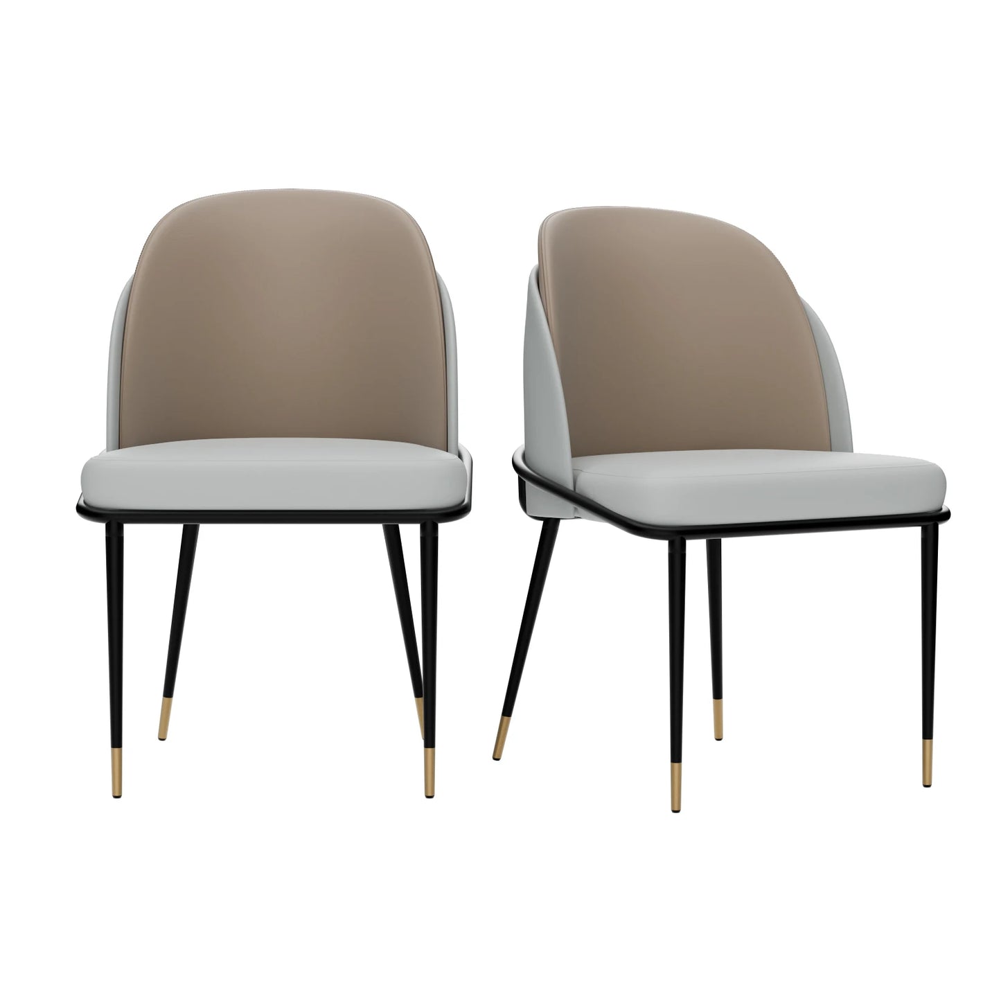 Modern Upholstered Dining Chairs With Microfiber Silicone Leather Metal Frame
