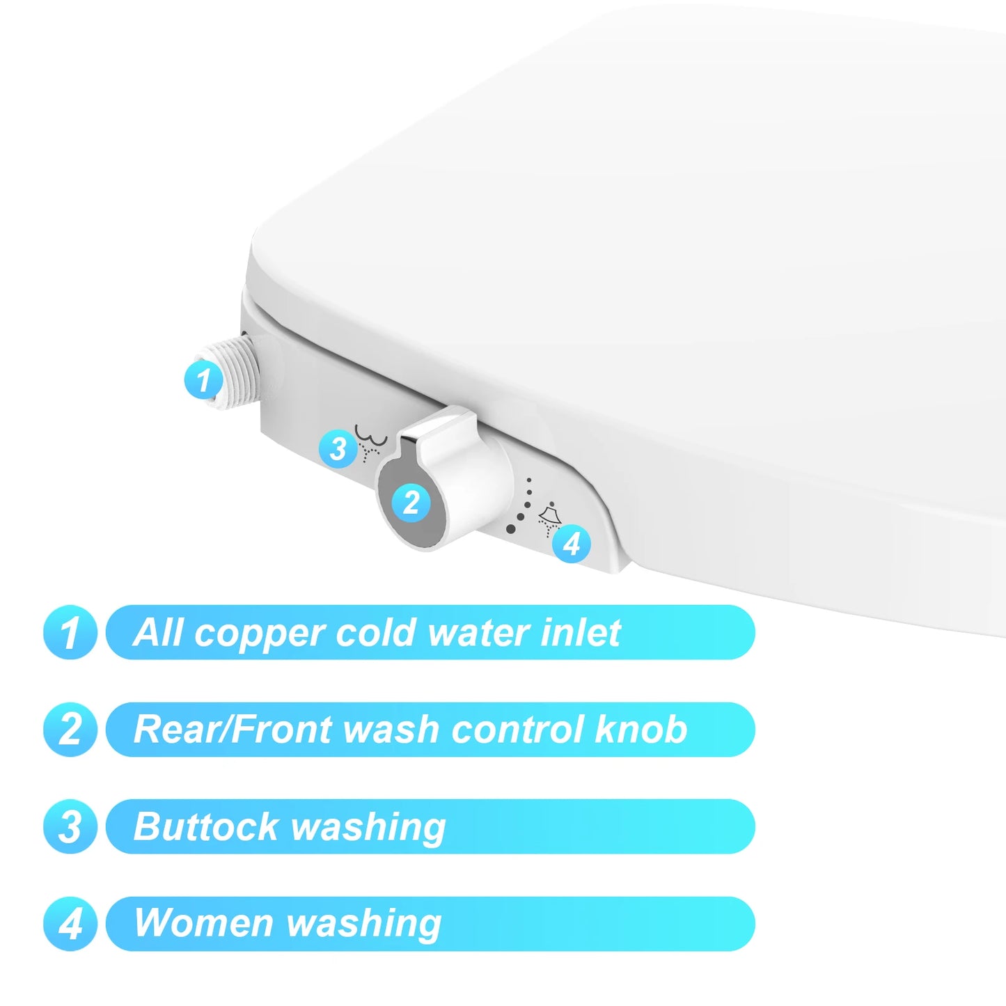 Twister CK Premium Bidet Toilet Seat Dual Nozzle Non Electric