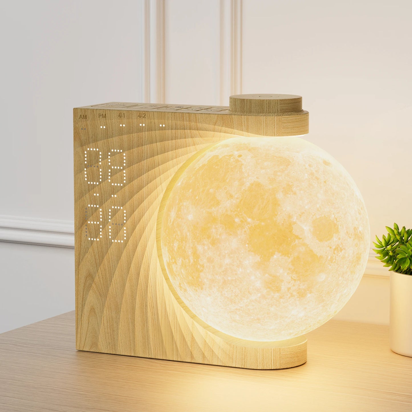 Reteyung Moon Lamp Sunrise Alarm With White Noise Sound Machine