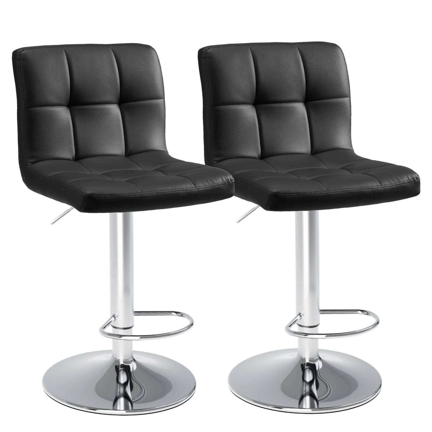 JHK PU Leather Bar Stools Featuring Padded Metal Backrest