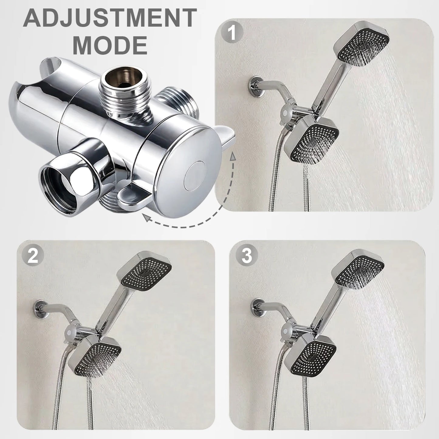 High Flow Wall Mounted Dual Rain Hand Shower Head Set