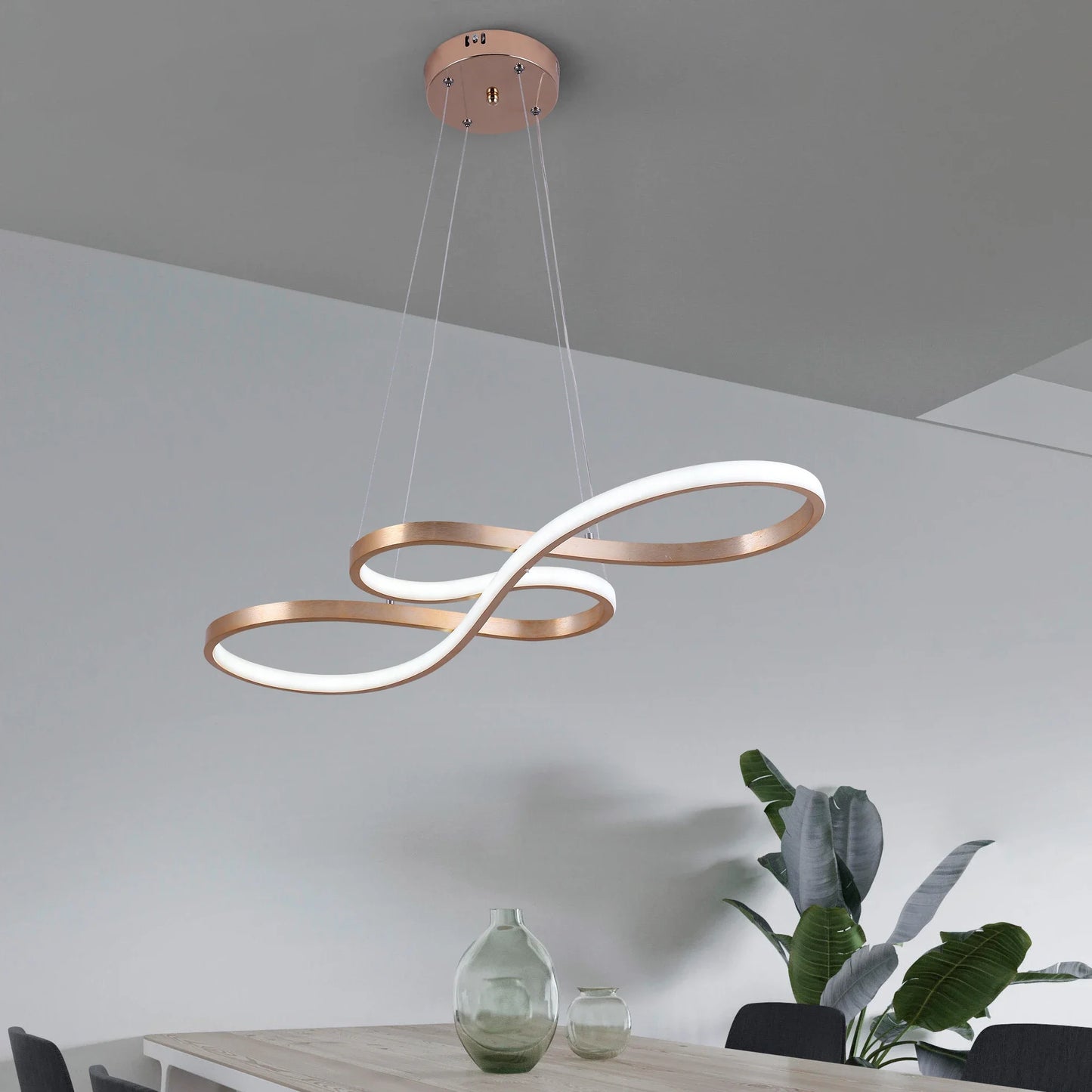 GreeLustr Dimmable LED Acrylic Polished Chrome Pendant Chandelier