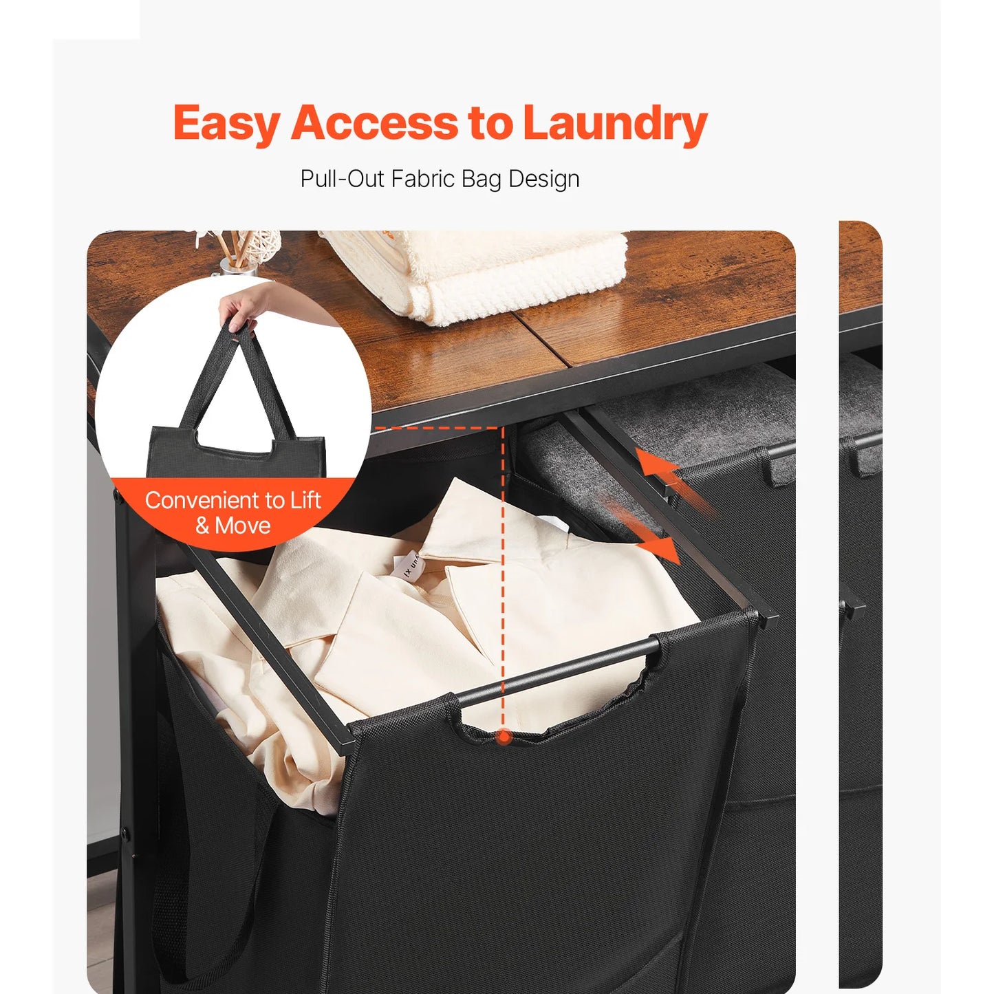 SucceBuy Dual Compartment Laundry Sorter Basket With Metal Frame
