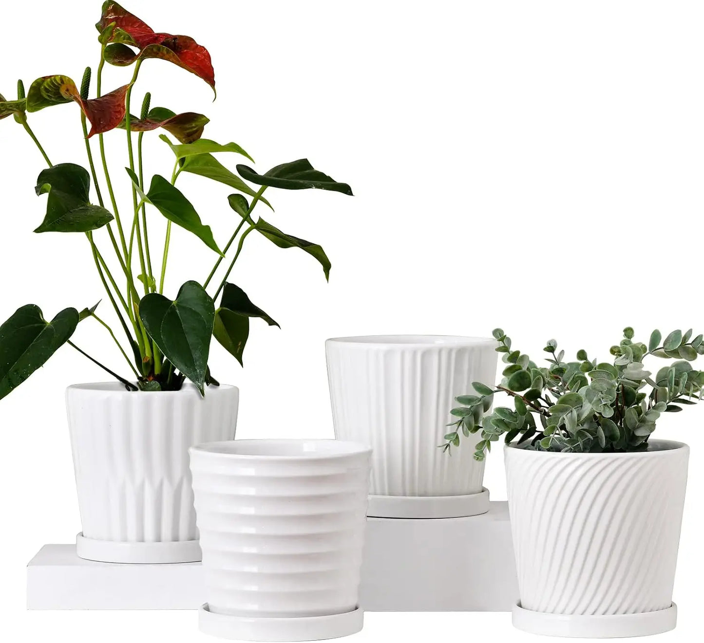Quality Ceramic Plant Pots With Drainage Holes And Saucers