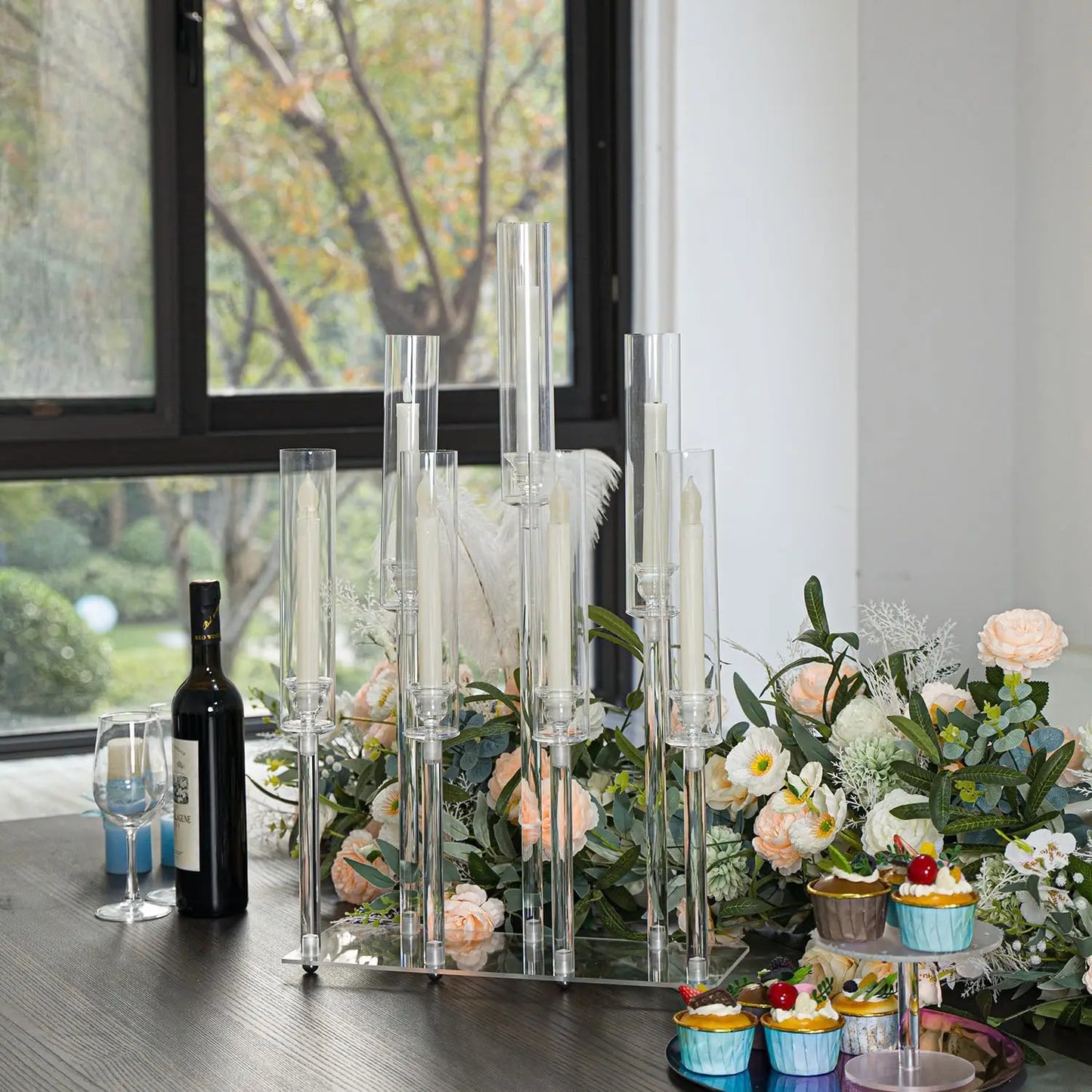 Vincigant 4 Piece 7 Arm Acrylic Candelabra Wedding Party Decor