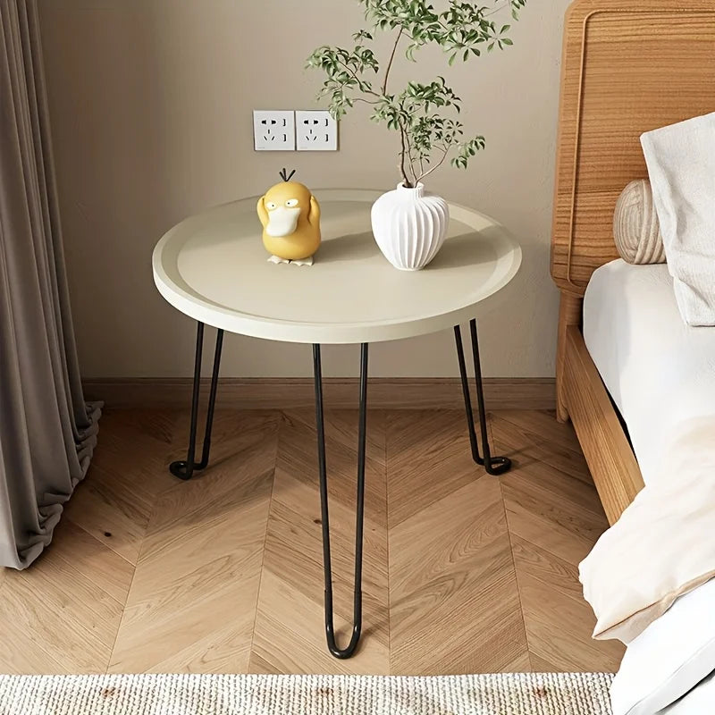 Foldable Metal Round Coffee Table For Living Room And Patios
