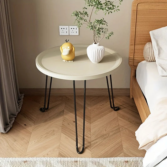 Foldable Metal Round Coffee Table For Living Room And Patios