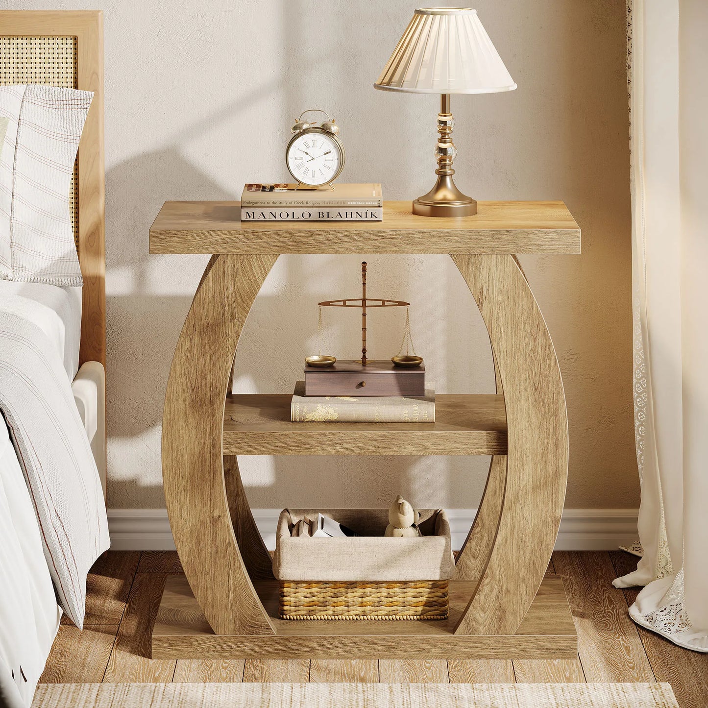 Tribesigns Three Tier Wooden End Table With Storage