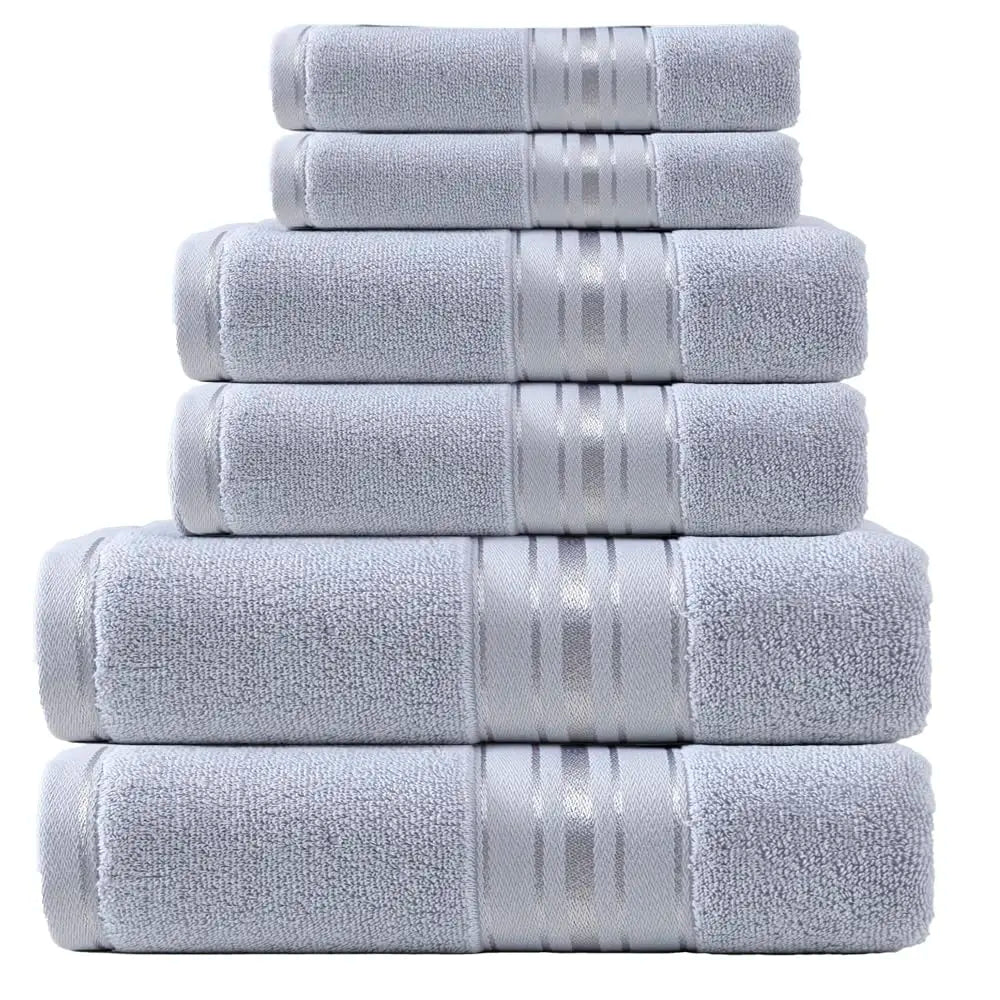 Luxurious 6 Piece Plush Cotton Turkish Bath Towel Set